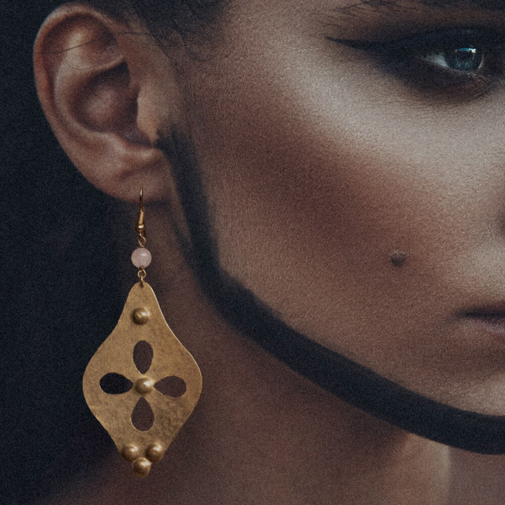 aatma collezione ottone orecchini handmade marocco italia pezzo unico energia connessione meditazione mondo