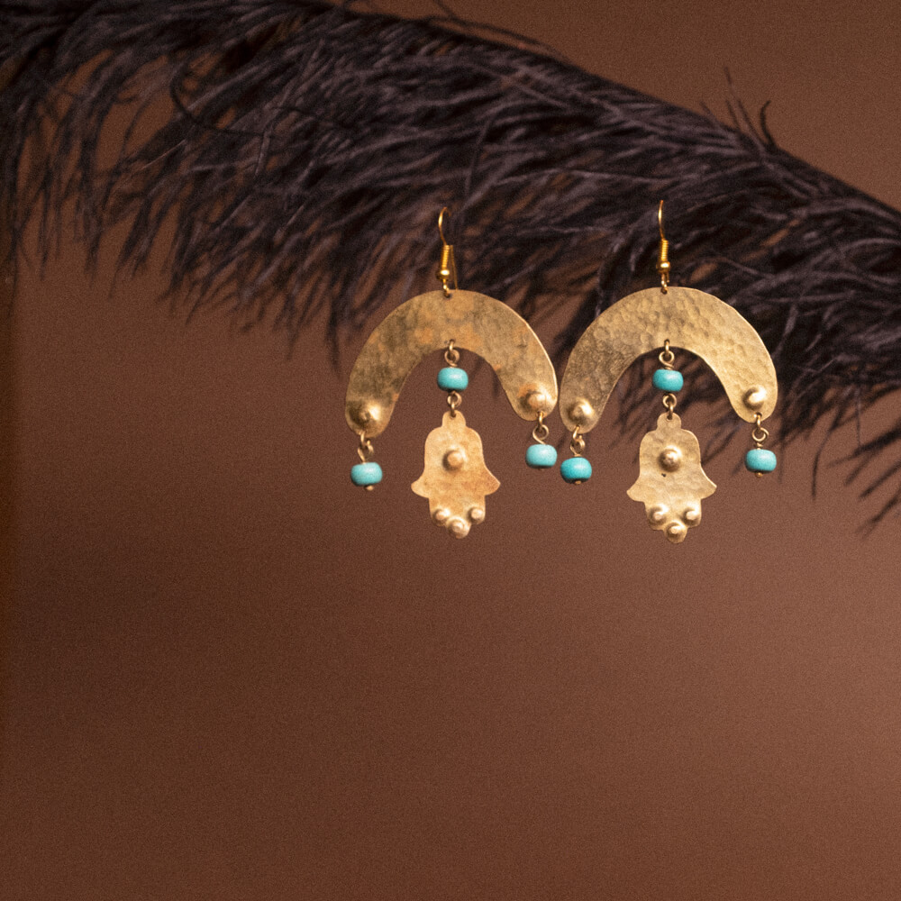 aatma collezione ottone orecchini handmade marocco italia pezzo unico energia connessione meditazione mondo